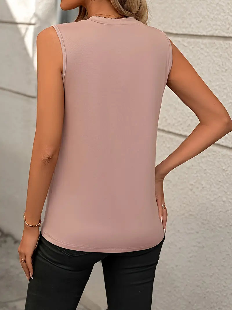 Sfrcord® Solid Crew Neck Tank Top