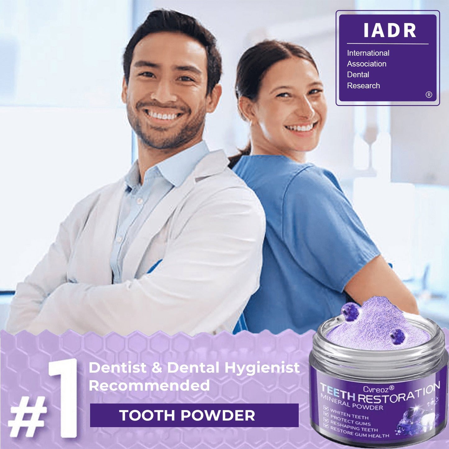 Cvreoz® Teeth Restoration Mineral Powder 🦷✨ Treats periodontitis & mouth ulcers, whitens teeth, prevents tooth loss, and repairs gum recession 😁