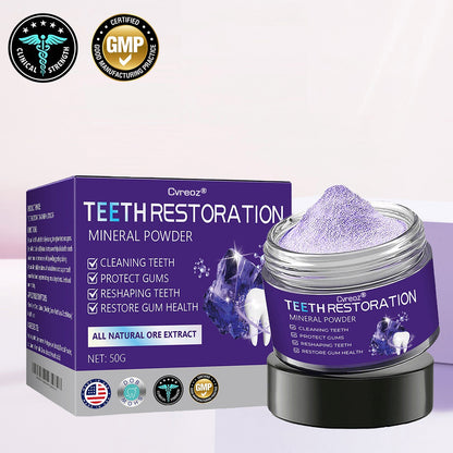 Cvreoz® Teeth Restoration Mineral Powder 🦷✨ Treats periodontitis & mouth ulcers, whitens teeth, prevents tooth loss, and repairs gum recession 😁