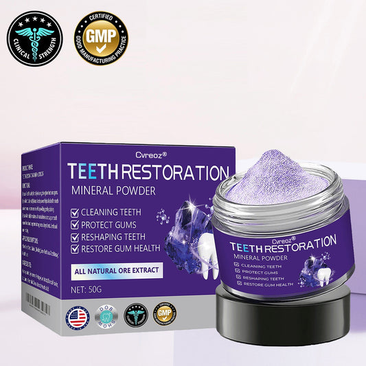 Cvreoz® Teeth Restoration Mineral Powder 🦷✨ Treats periodontitis & mouth ulcers, whitens teeth, prevents tooth loss, and repairs gum recession 😁
